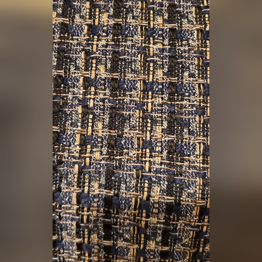 J• CREW.  WOMEN'S Black/Navy Sleeveless, Round Neck, Shift Tweed Dress, Size 2. - Picture 7 of 8